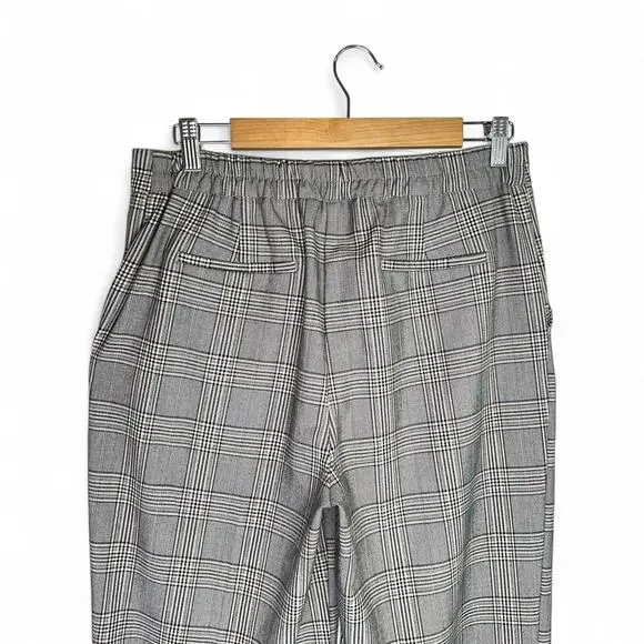 Nicole Miller New York Women's Wide Leg Glen Plaid Pants Size 8 Gray Brown Black - Picture 4 of 10
